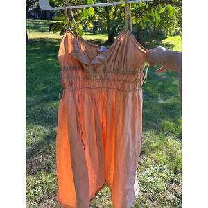 Sophie Rue Anthropologie Babydoll Sundress‎ | Ruched Keyhole Clay Beige | SZ L